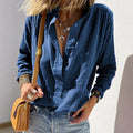 Iris - Women's Textured Button-Up Blouse