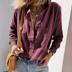 Iris - Women's Textured Button-Up Blouse