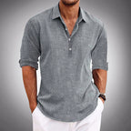 Irvin -  Men's Textured Half Placket Relaxed Shirt
