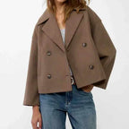 Isabelle - Women's Double-Breasted Cropped Blazer
