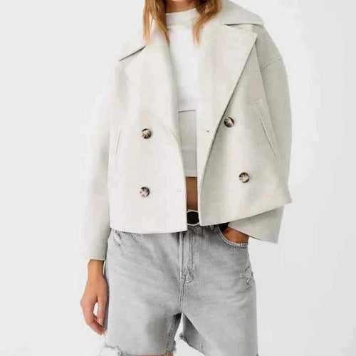 Isabelle - Women's Double-Breasted Cropped Blazer