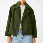 Isabelle - Women's Double-Breasted Cropped Blazer