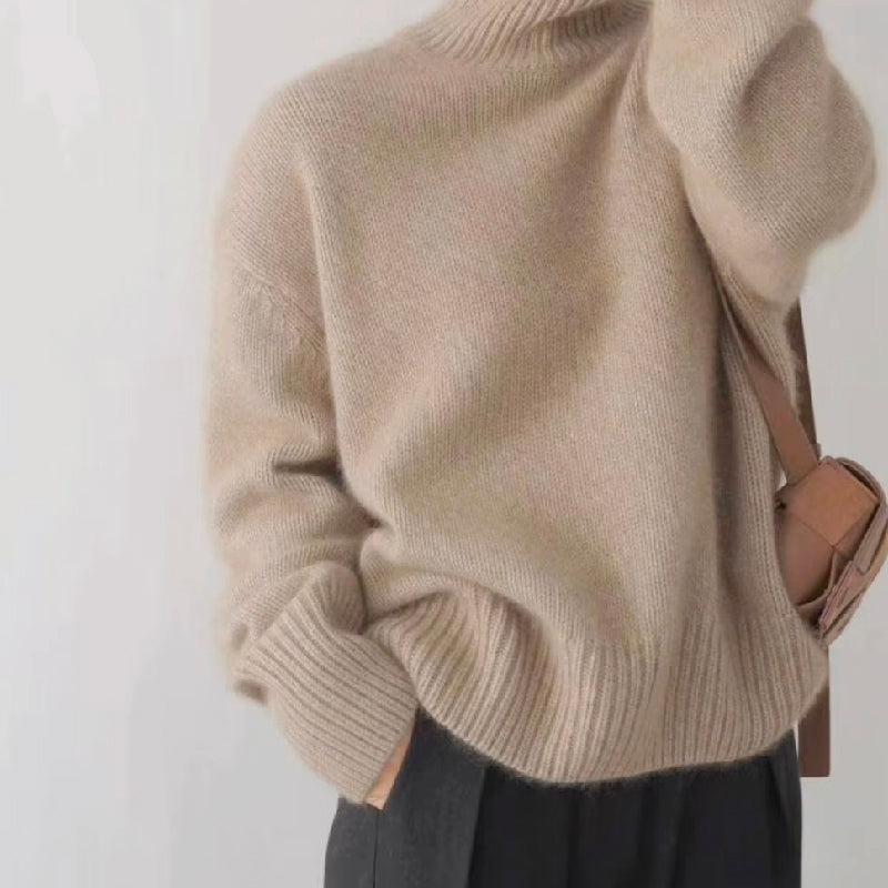 Isabelle - Women's Oversized Turtleneck Knit Sweater