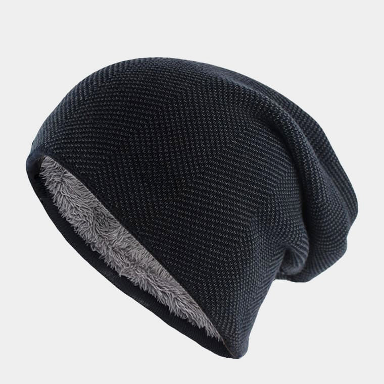 Isla - Men's Fleece-Lined Knit Slouch Beanie