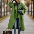Ivy - Women's Oversized Wide Collar Woolen Long Coat
