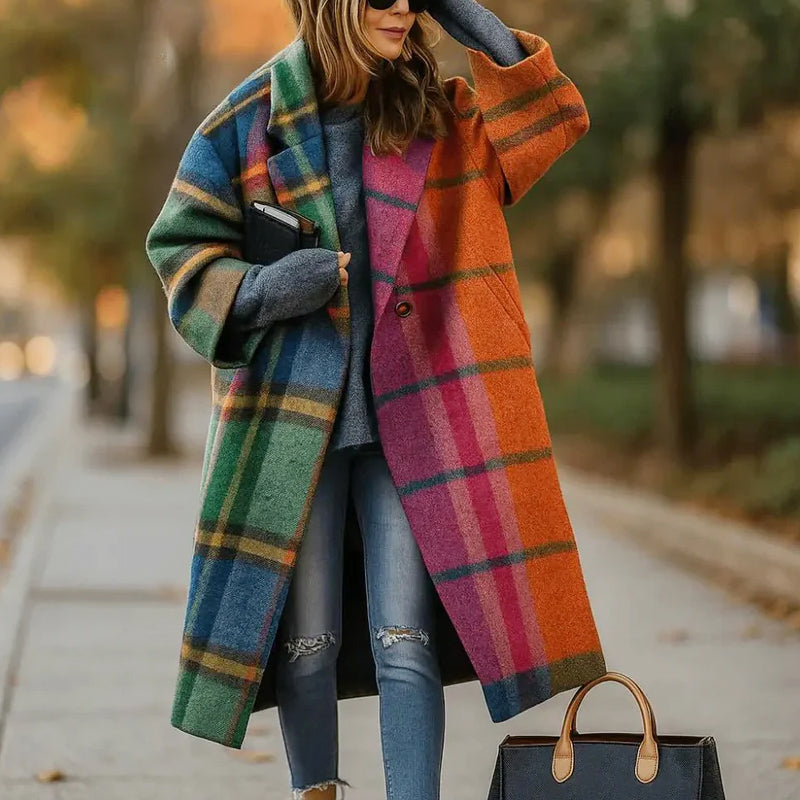 Ivy - Women's Oversized Wide Collar Woolen Long Coat