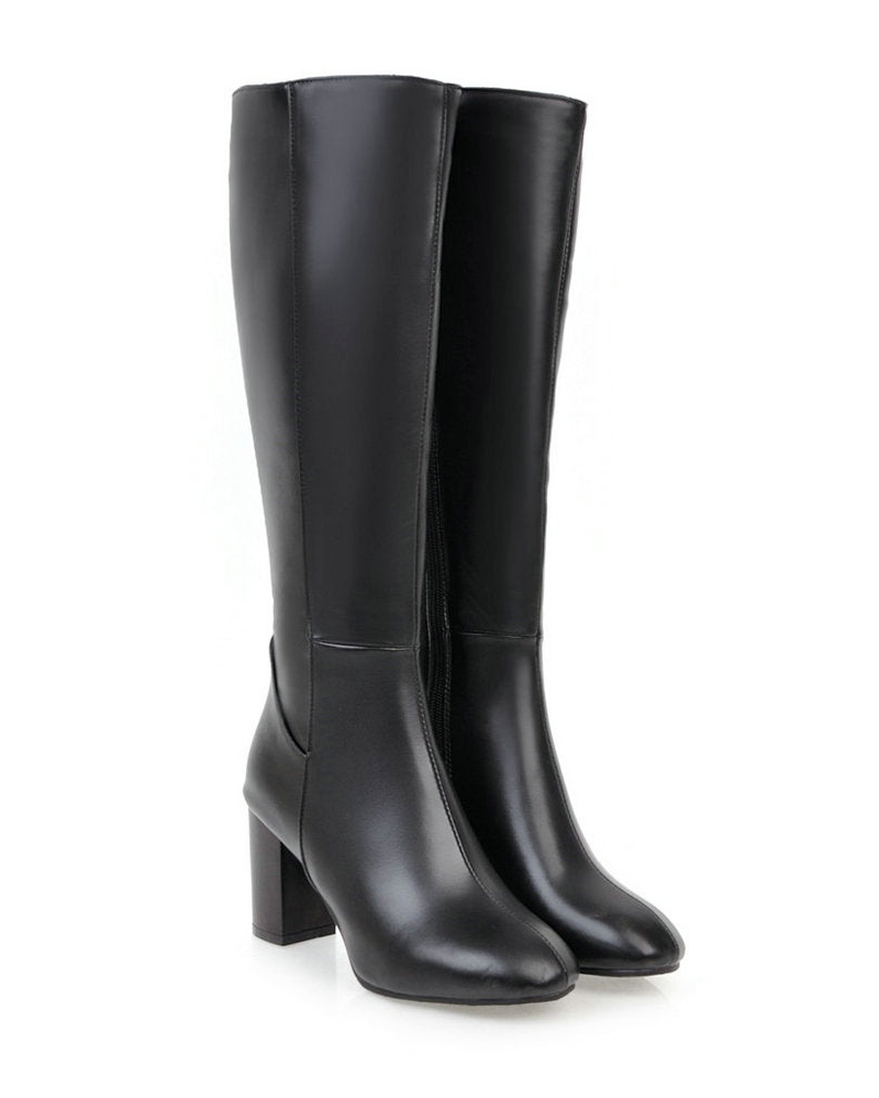 Jasmine - Women's Classic Block-Heel Knee-High Boots