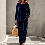 Jeanette - Women's Velvet Long Sleeve Matching Set