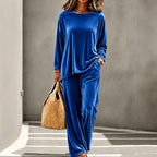 Jeanette - Women's Velvet Long Sleeve Matching Set