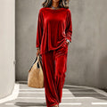 Jeanette - Women's Velvet Long Sleeve Matching Set