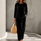 Jeanette - Women's Velvet Long Sleeve Matching Set