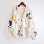 Jelly - Women's Embroidered Oversized Knit Cardigan