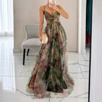 Jessie - Women's Printed Flowing Maxi Dress