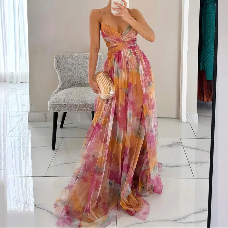 Jessie - Women's Printed Flowing Maxi Dress