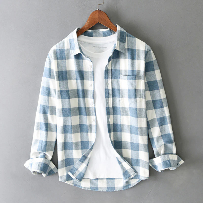 Julian - Men's Classic Fit Brushed Plaid Shirt