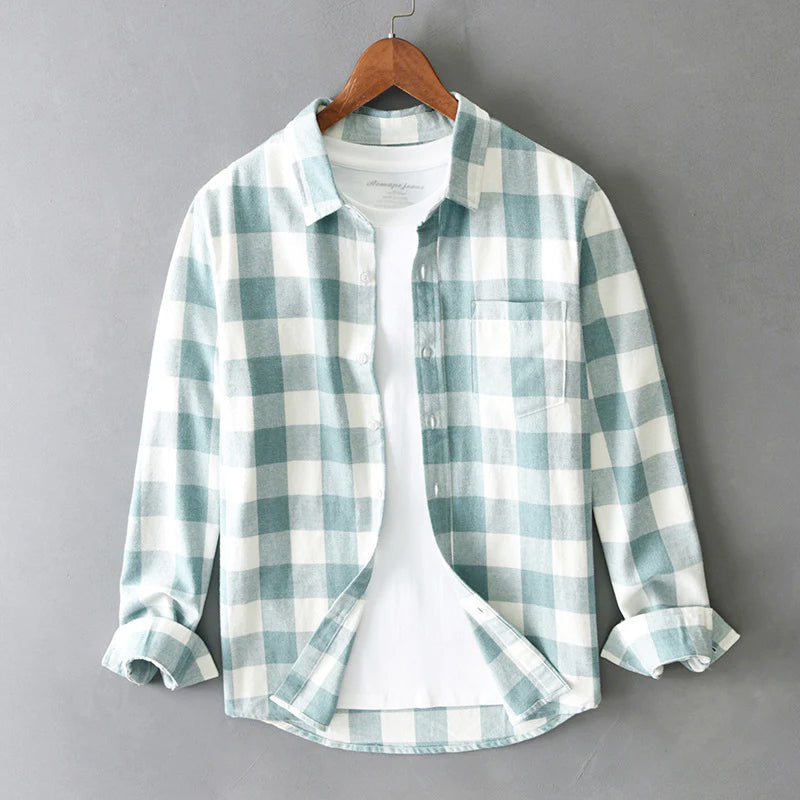 Julian - Men's Classic Fit Brushed Plaid Shirt