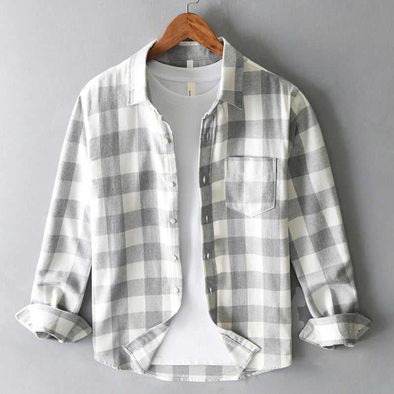 Julian - Men's Classic Fit Brushed Plaid Shirt