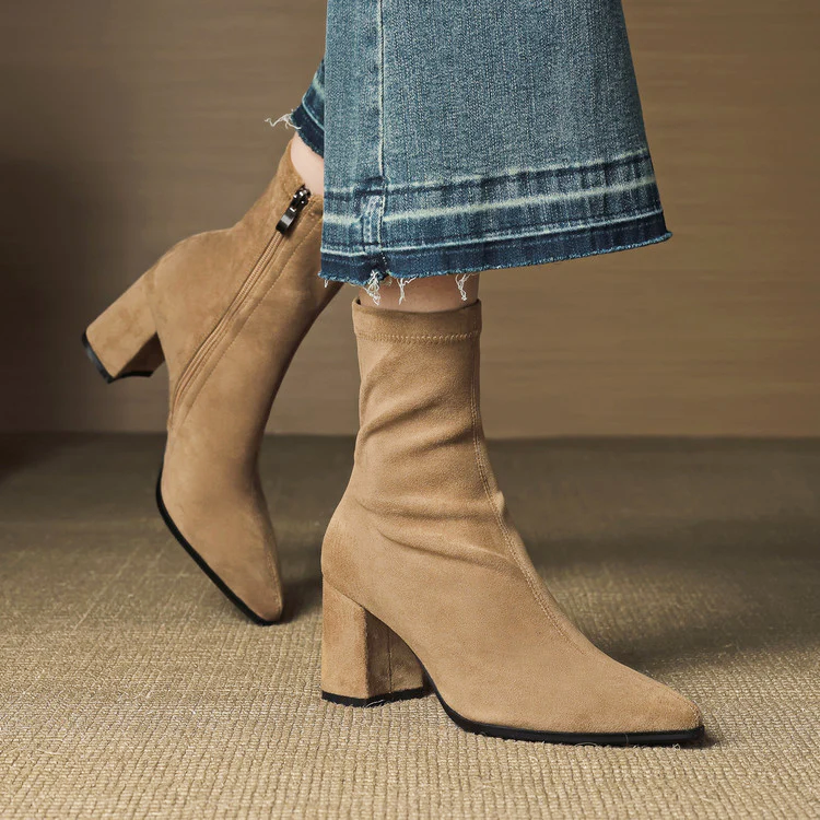 Juliana - Women's Genuine Suede Ankle Boots