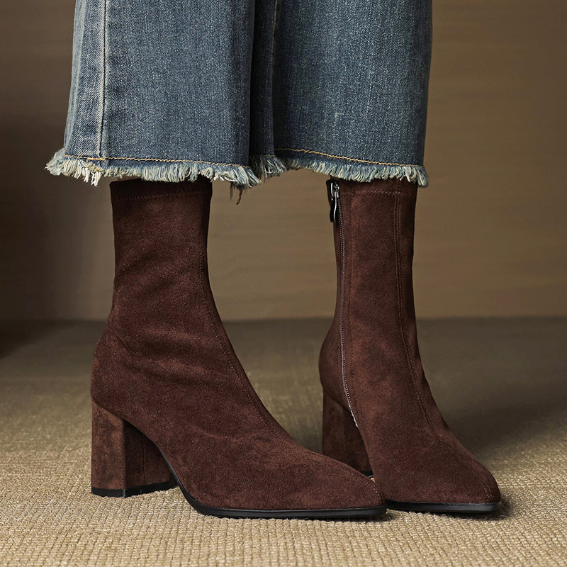 Juliana - Women's Genuine Suede Ankle Boots