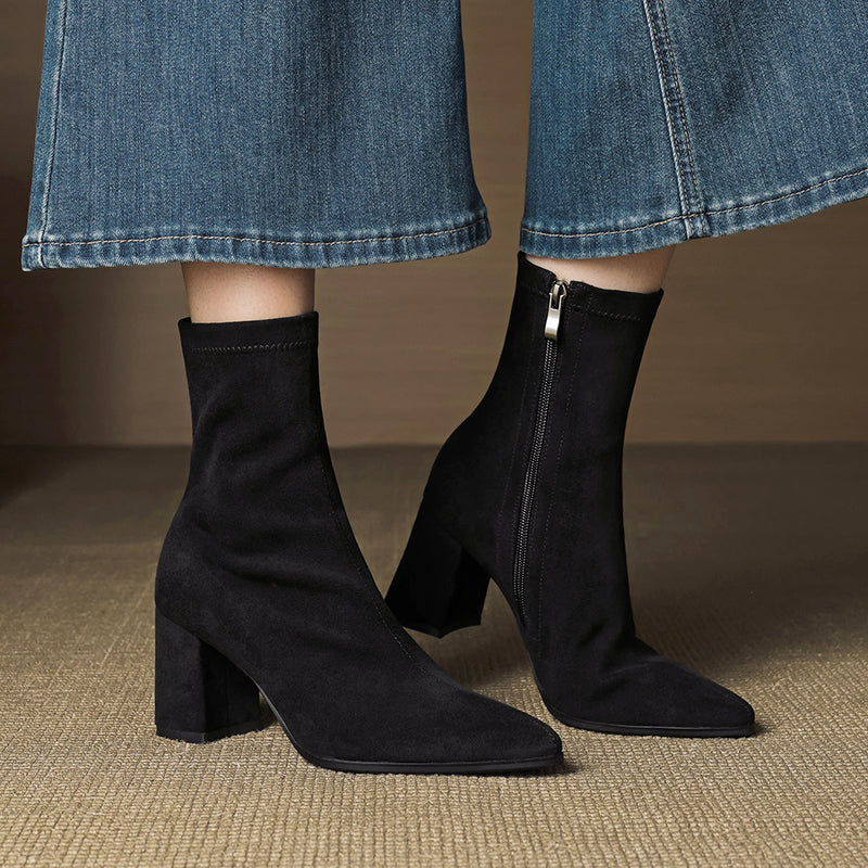 Juliana - Women's Genuine Suede Ankle Boots