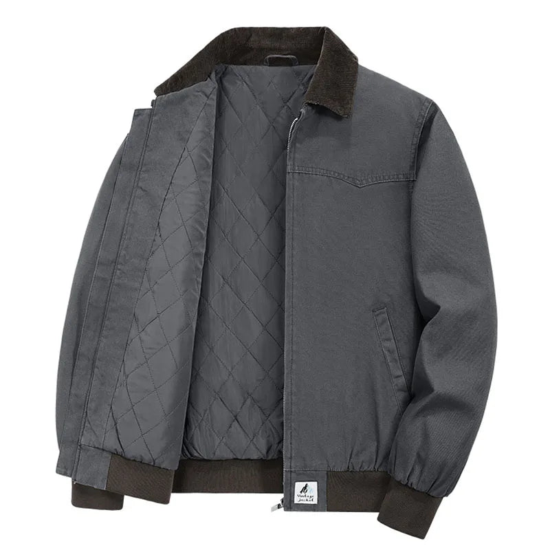 Kaiden - Men's Quilted Work Jacket with Contrast Collar