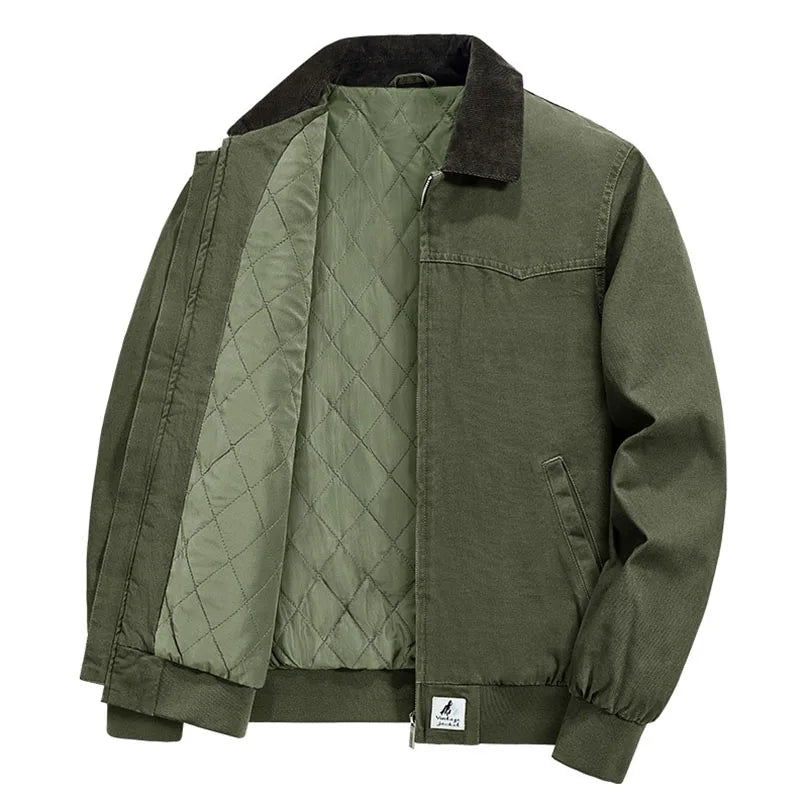 Kaiden - Men's Quilted Work Jacket with Contrast Collar