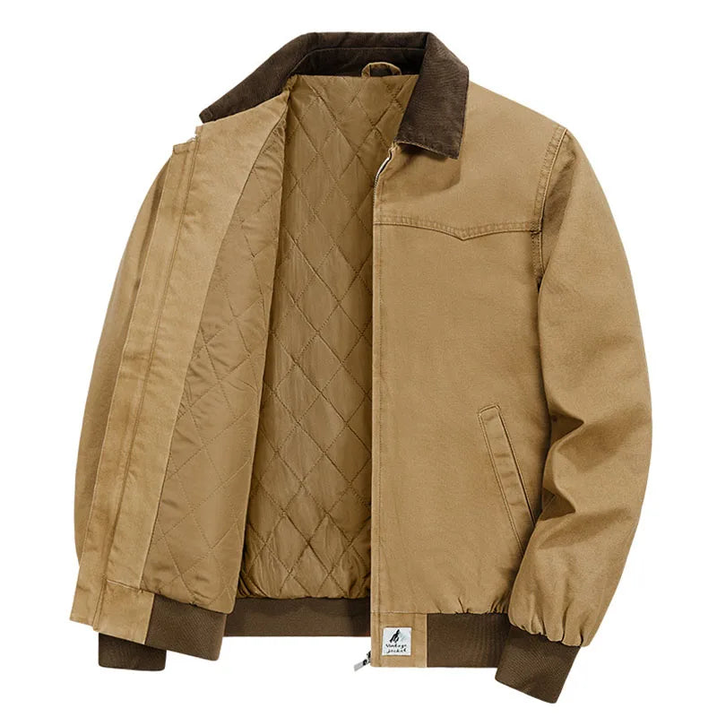 Kaiden - Men's Quilted Work Jacket with Contrast Collar