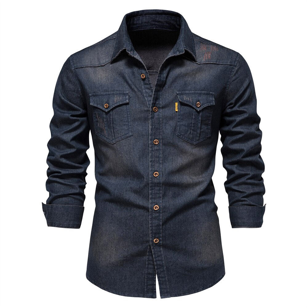 Ken - Men's Long Sleeve Denim Shirt