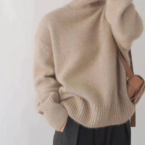 Krizza - Women's Oversized Turtleneck Knit Sweater