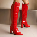 Leila - Women's Leather Knee-High Boots