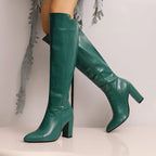 Leila - Women's Leather Knee-High Boots