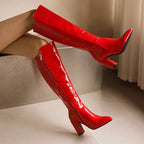 Leila - Women's Leather Knee-High Boots