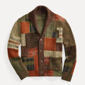 Liam - Men's Vintage Patchwork Shawl Collar Cardigan
