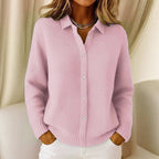 Lorraine - Women's Textured Knit Button-Up Sweater