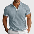 Louis - Men's Textured Contrast Trim Henley Shirt