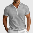 Louis - Men's Textured Contrast Trim Henley Shirt