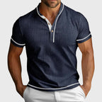 Louis - Men's Textured Contrast Trim Henley Shirt