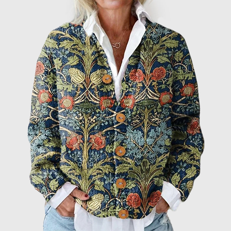 Lucia - Women's Vintage Floral Knit Cardigan