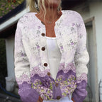 Lucia - Women's Vintage Floral Knit Cardigan