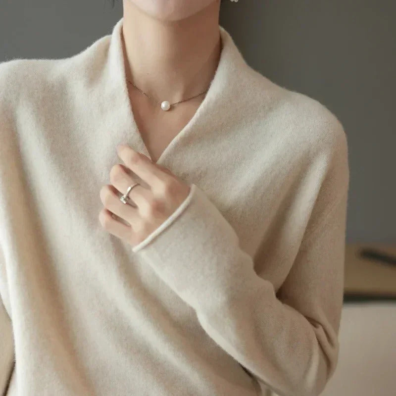Lucinda - Women's Cashmere Wrap V-Neck Sweater