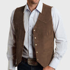 Luke - Men's Classic Western Suede Vest