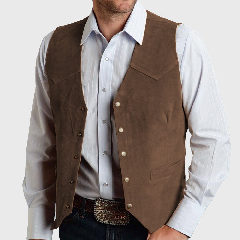 Luke - Men's Classic Western Suede Vest