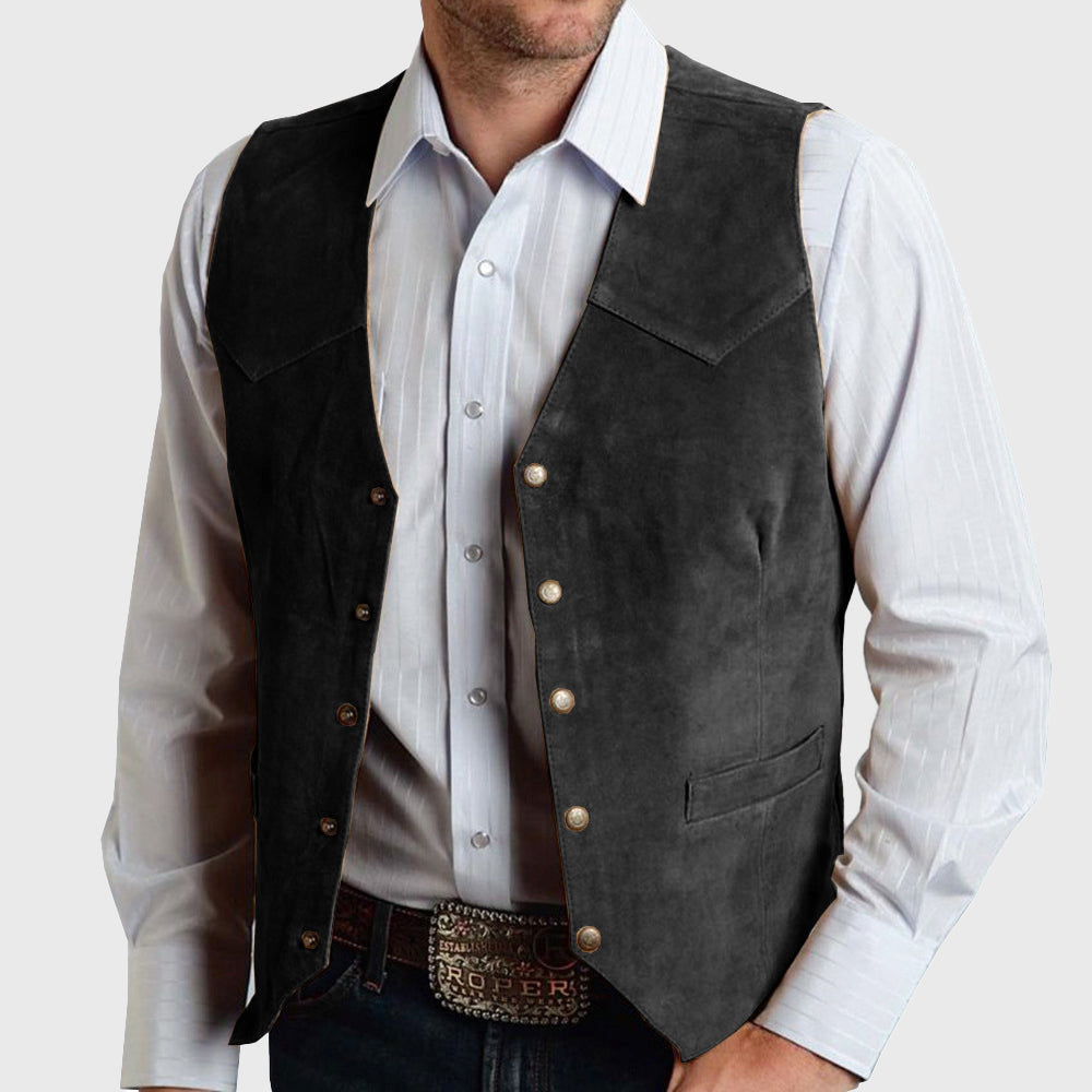 Luke - Men's Classic Western Suede Vest
