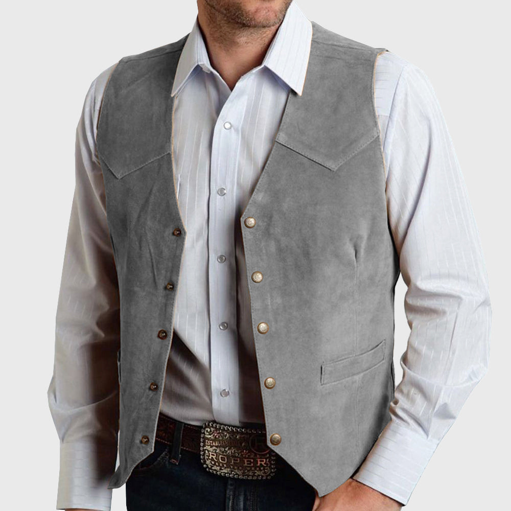 Luke - Men's Classic Western Suede Vest