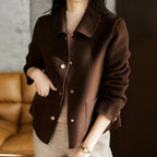 Luna - Women's Wool-Blend Button Coat