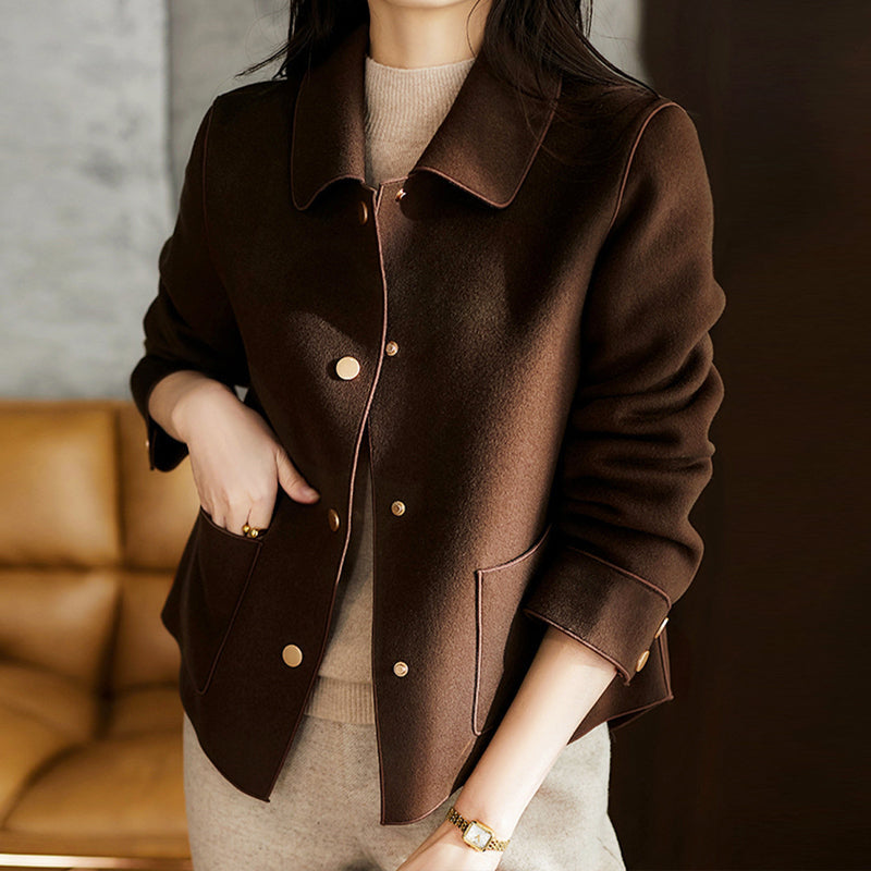 Luna - Women's Wool-Blend Button Coat