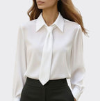 Maine  - Women's Satin Tie-Neck Blouse