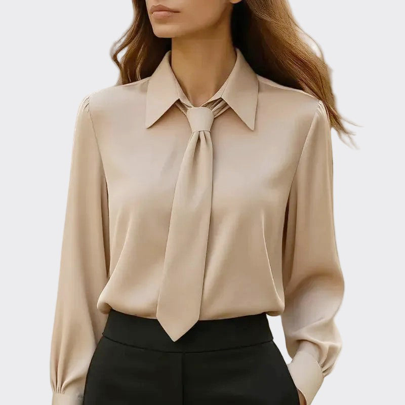 Maine  - Women's Satin Tie-Neck Blouse