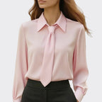 Maine  - Women's Satin Tie-Neck Blouse