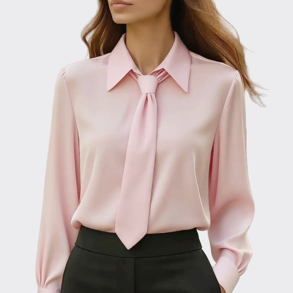 Maine  - Women's Satin Tie-Neck Blouse
